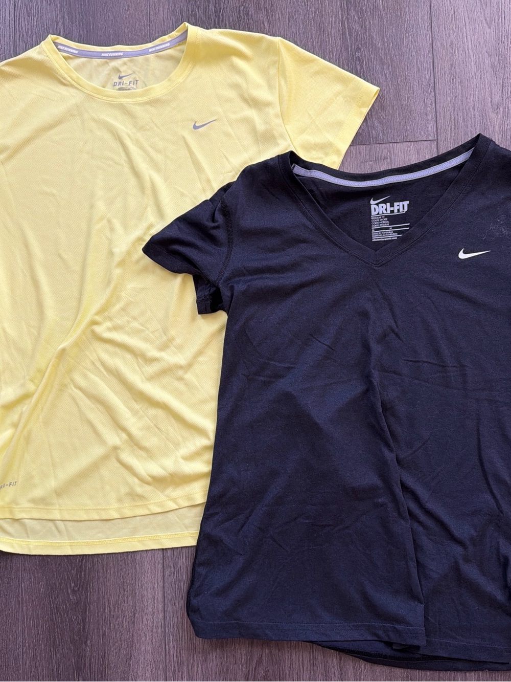 2pc Nike Women's Short Sleeve Dri-FIT Tee - Yellow & Black M L